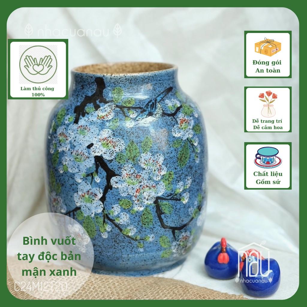Lọ hoa vuốt tay độc bản làm thủ công 100% quà tặng Tân gia đặc biệt sưu tập lọ hoa decor tủ kệ nhà mới