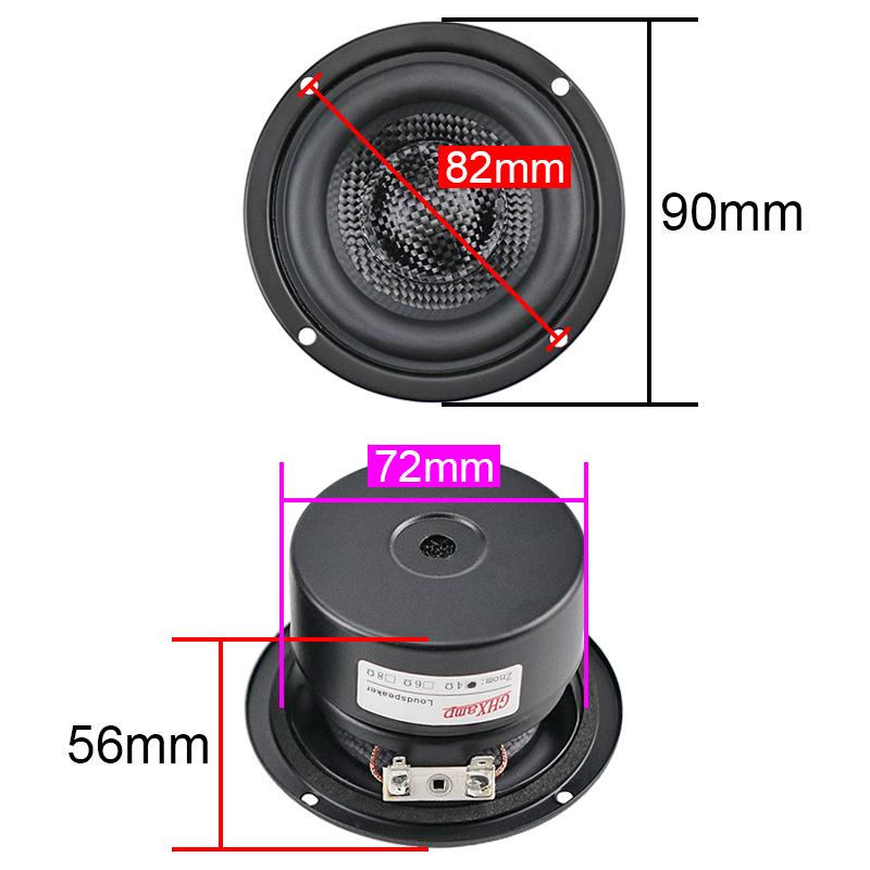 Ghxamp Sợi Thủy Tinh Bện 3 Inch Loa Trầm Loa Siêu Trầm Hifi Đơn Vị Loa Mạnh Mẽ Tần Số Thấp 4OHM 25W Chống Nước 2 Chiếc