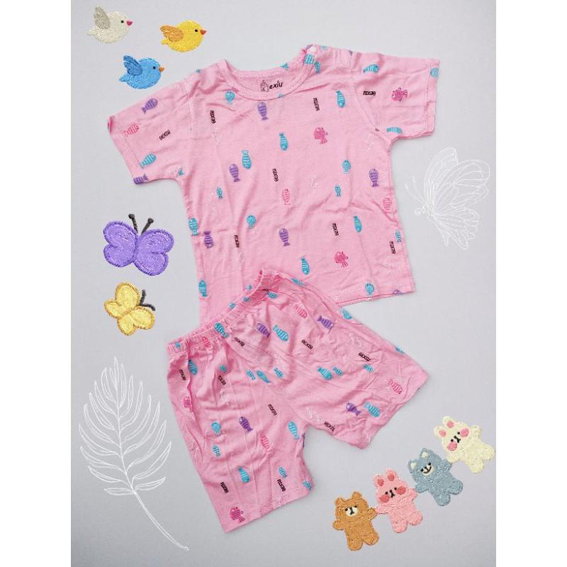 Bộ ngắn tay thun lạnh BEXIU Bé Xíu màu in hoạ tiết mềm mịn mát cho bé trai bé gái từ 5-19kg