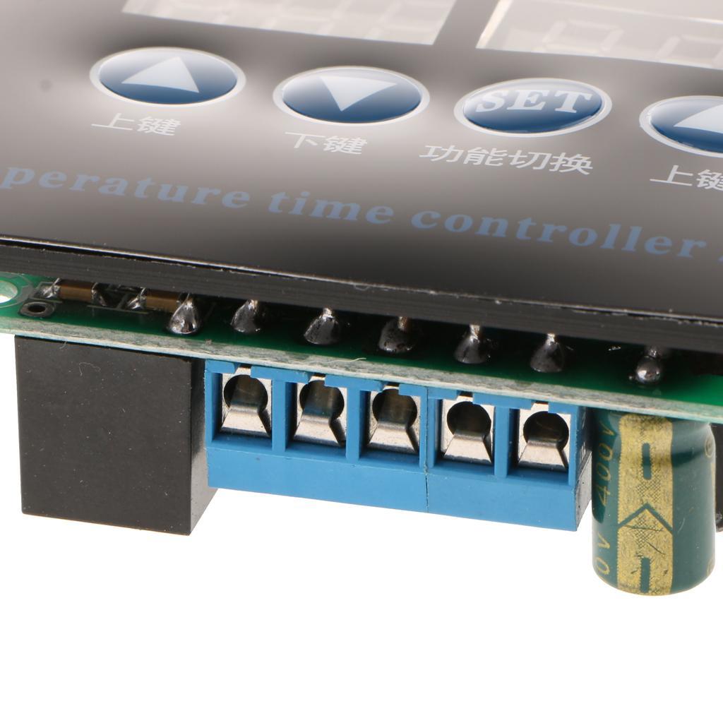 Dual Stage Digital Temperature Time Controler Switch 1 Relay DC 12V 24V 220V