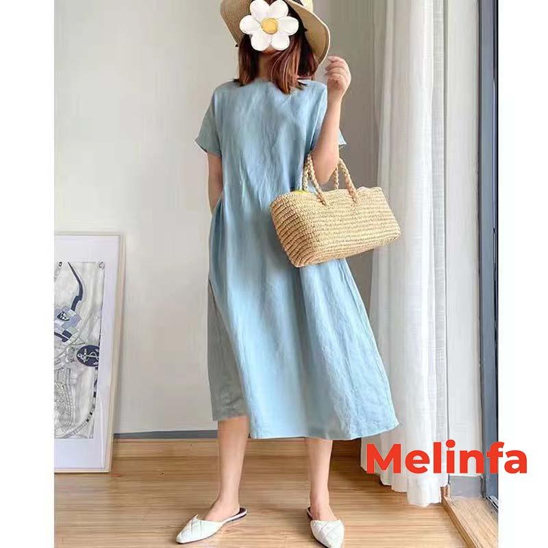 Váy đầm nữ suông trẻ trung vải Cotton Linen tự nhiên thân thiện mã VAV0327