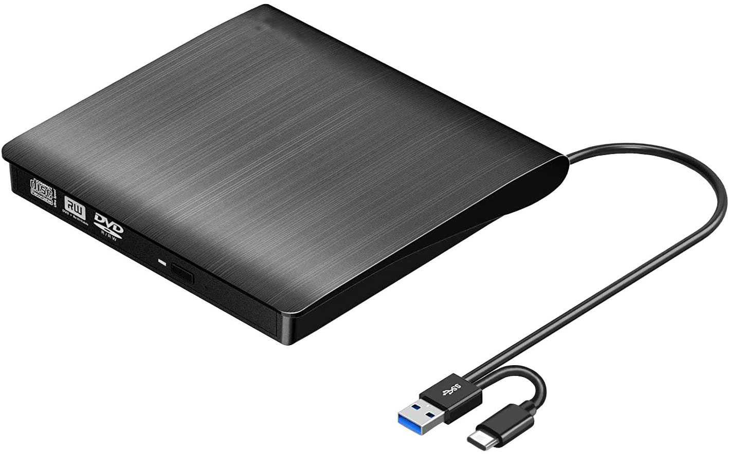 Ổ đĩa DVD gắn ngoài, Đầu đĩa CD/DVD di động USB 3.0 VÀ TYPE C cho máy tính xách tay Ổ ghi CD DVD ROM Tương thích với máy tính xách tay Máy tính để bàn PC Windows Linux OS Apple Mac-HÀNG CHÍNH HÃNG