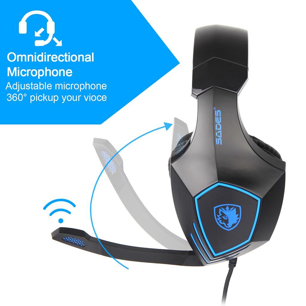 SA819 LED Stereo Headsets Surround Sound Gaming headphones 3.5mm W/ MIC