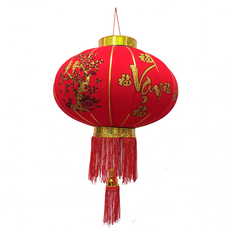 Đèn lồng đỏ Hoa đào đường kính 40cm "Vạn Sự Như Ý" trang trí Tết