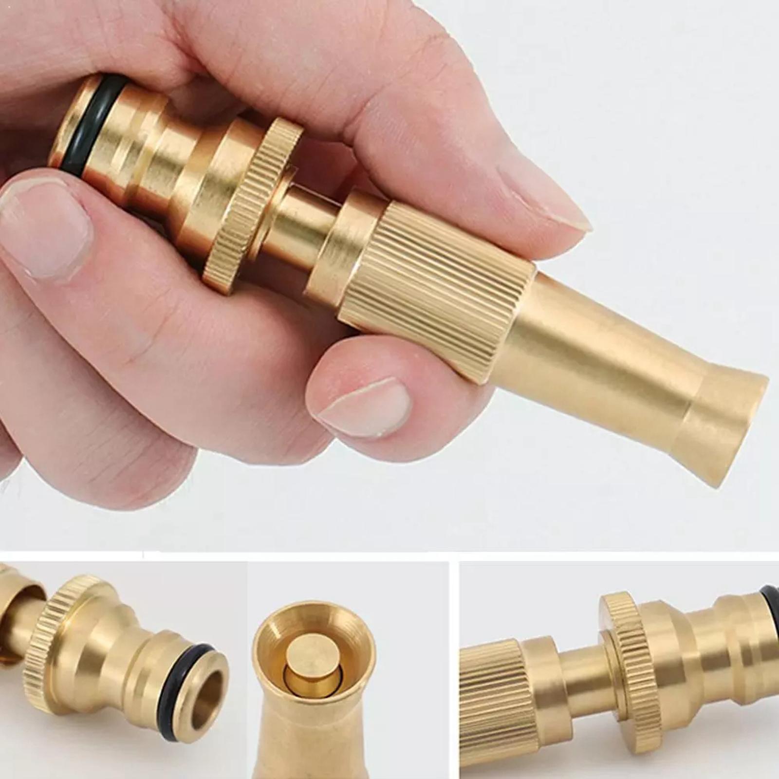 Brass Hose Nozzle Heavy Duty - High Pressure Hose Nozzle, for Garden Hose, Easy Twist Water Hose Nozzle Sprayer, Brass Nozzle Sprayer for Cars Wash