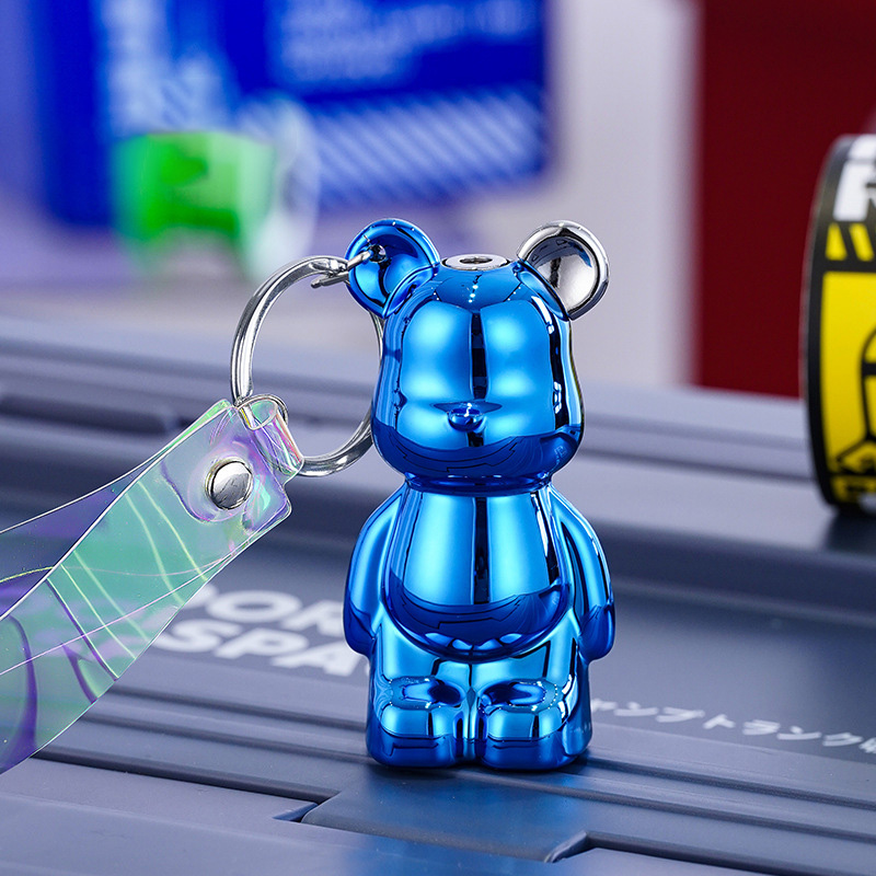 Bật lửa hột quẹt móc khóa hình gấu BEARBRICK bóng trơn nhiều màu siêu dễ thương - xài gas