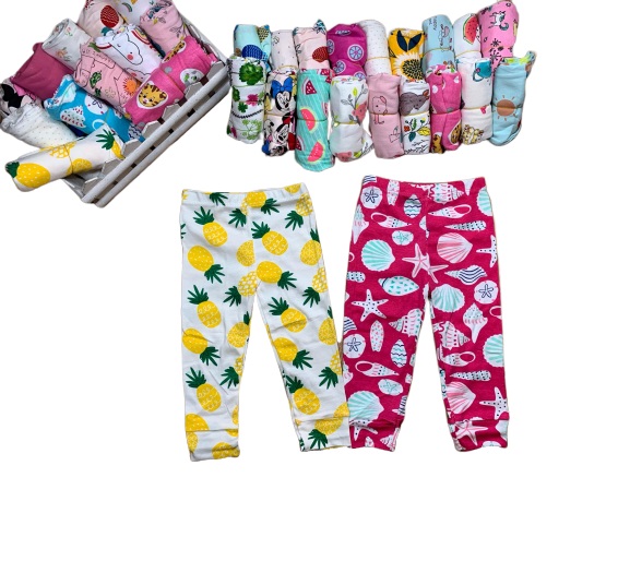 Quần dài bé gái set 5 cái chất liệu thun borip xuất khẩu màu sắc dễ thương MD080