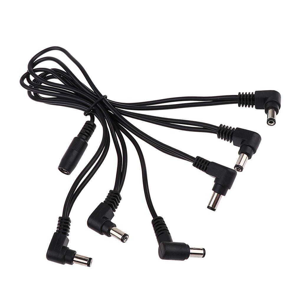 2xGuitar 6-Way Splitter Power Supply Cable for Effects Pedals Accessories, Black Color