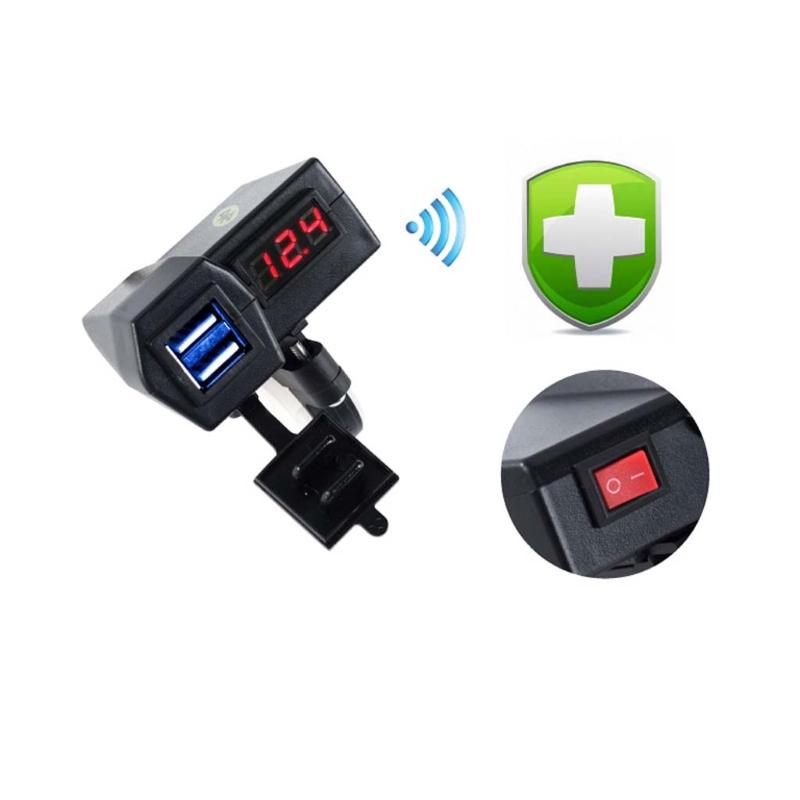 Vôn Kế 12v Chống Nước Có Đèn Led Cho Xe Mô Tô