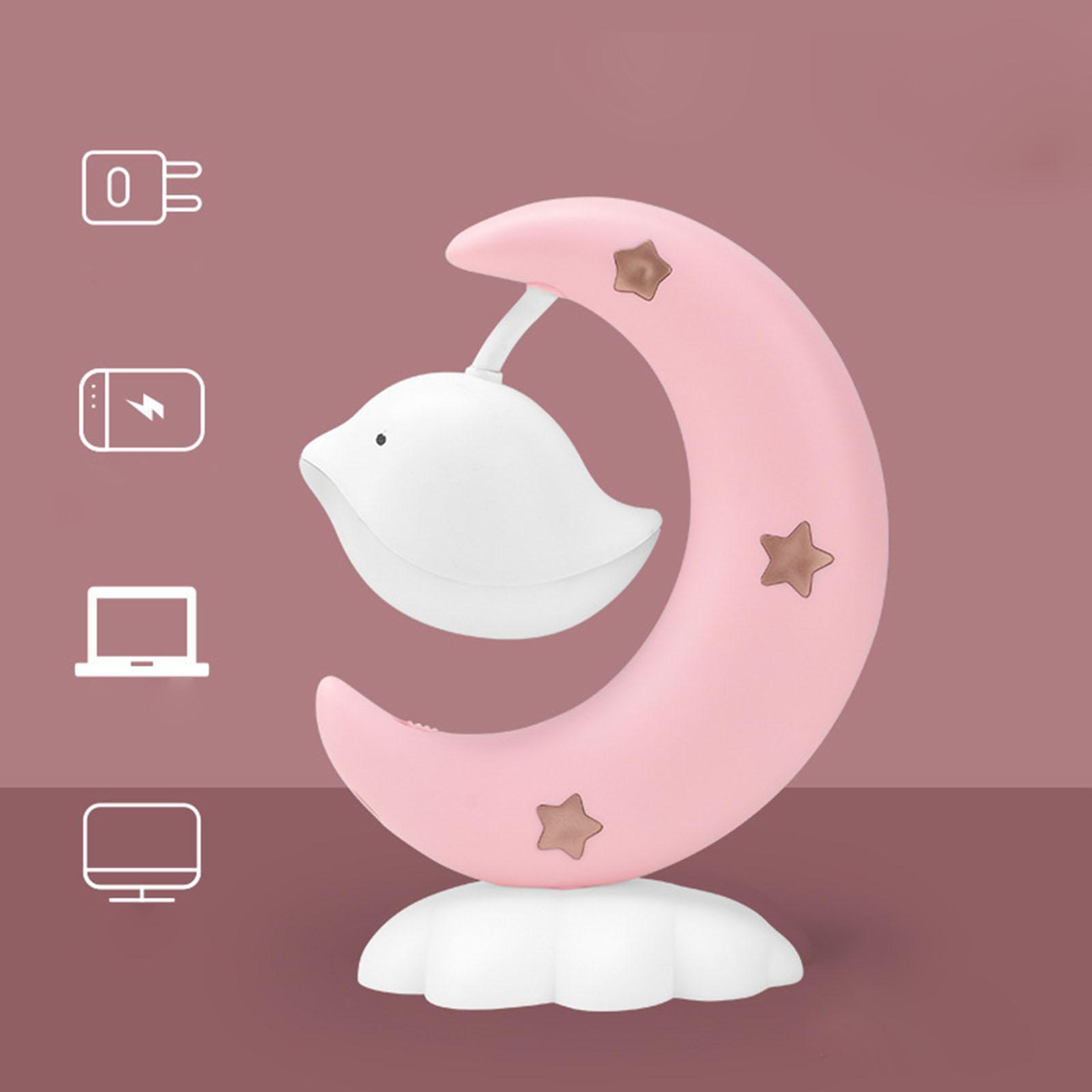 Night Light Ornament Rotatable Rechargeable for Cafe Dormitory Office Desk