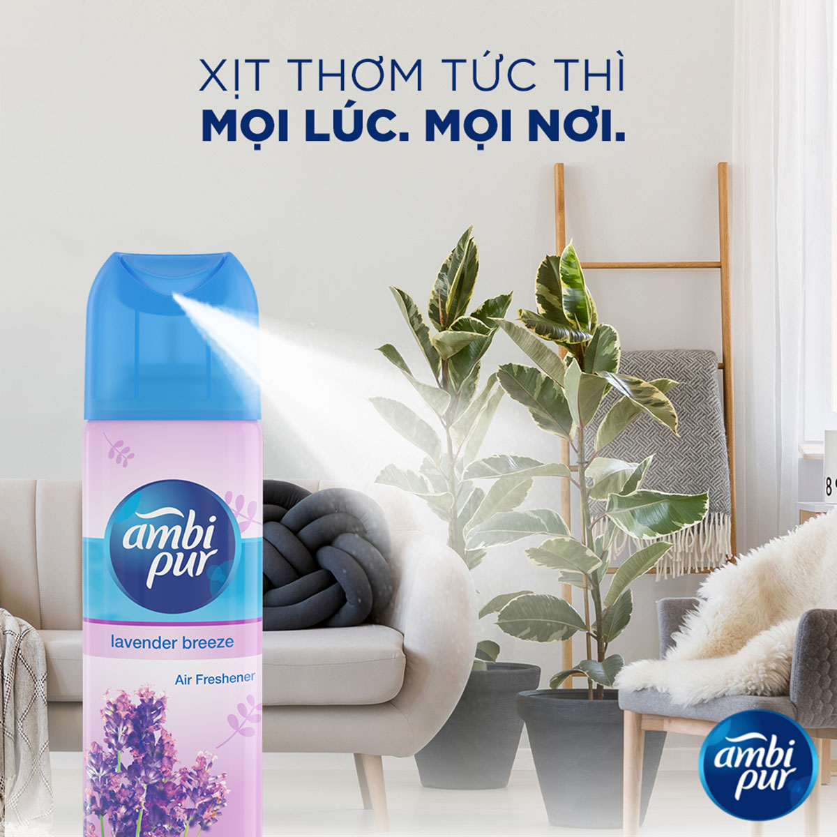 Xịt Thơm Phòng AMBIPUR Aerosol Chai 300 ML - Hương Hoa Tươi Mát
