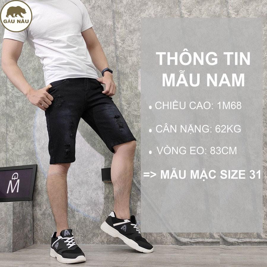 Quần short jean nam GN417 màu chuẩn đẹp Gấu Nâu