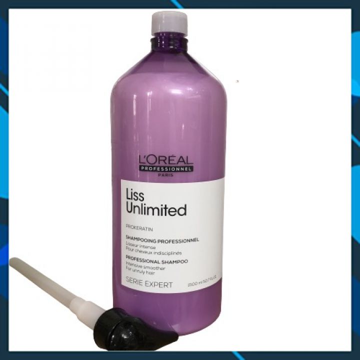 DẦU GỘI L'OREAL SERIE EXPERT LISS UNLIMITED PROFESSIONAL SHAMPOO SUÔN MƯỢT GIẢM XƠ RỐI 1500ML