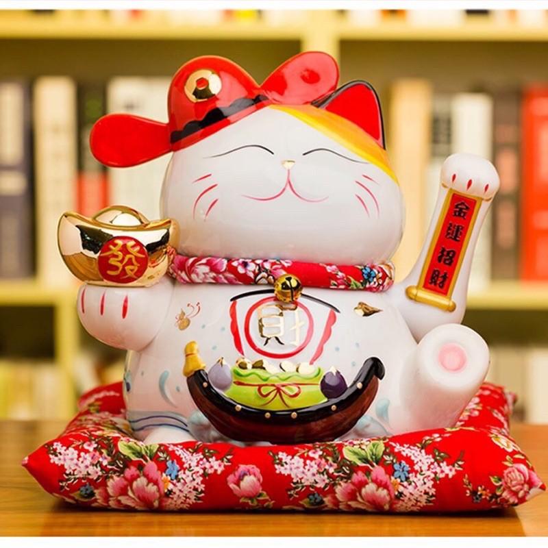 Mèo thần tài, mèo may mắn maneki neko size 25cm