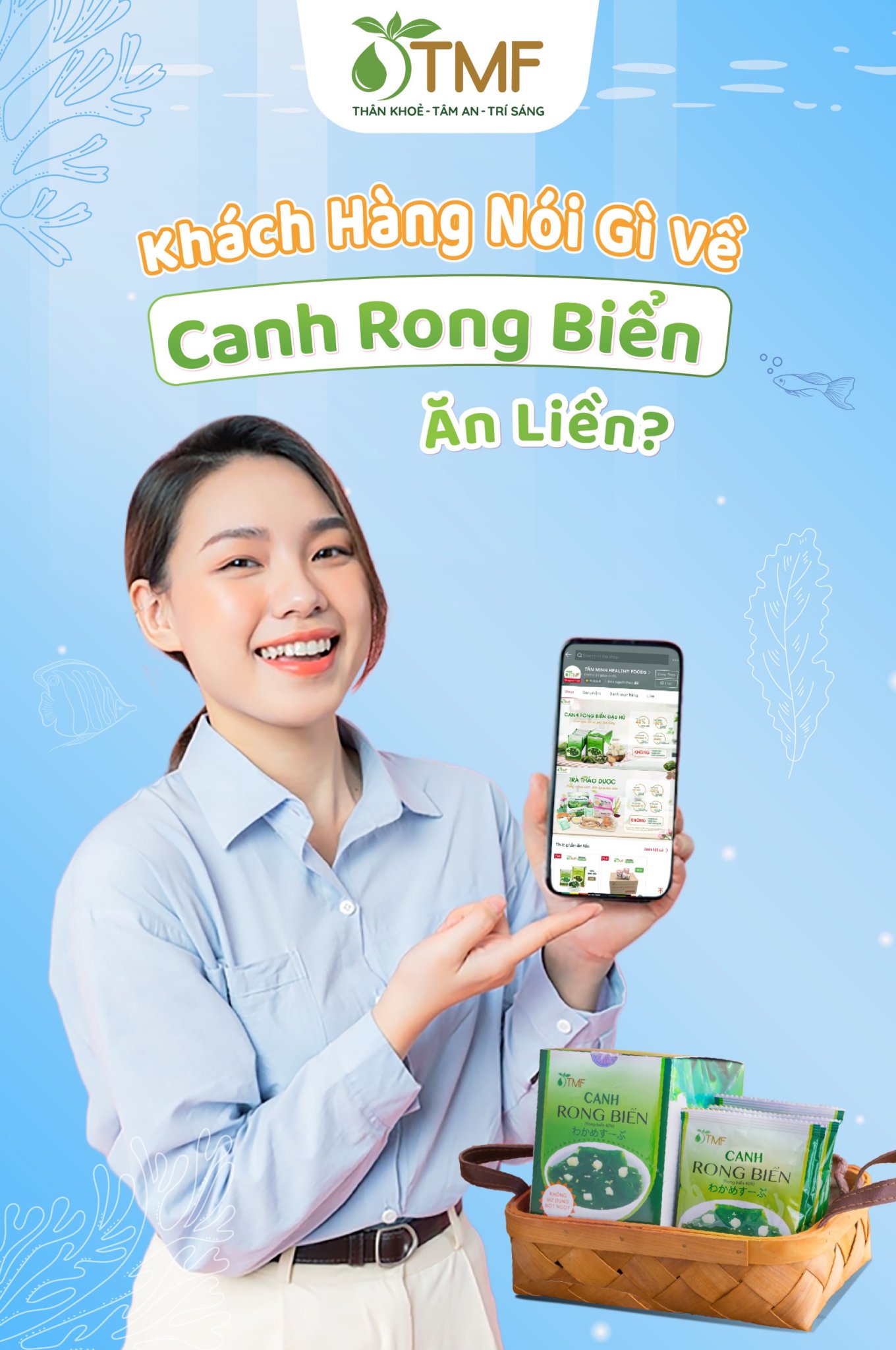 1 gói canh rong biển đậu hũ ăn liền nấu canh không bột ngọt cho bé TÂM MINH FOODS