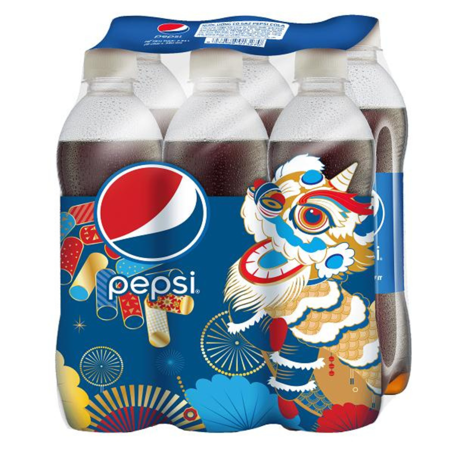 Lốc 6 Chai Nước Ngọt Có Gas Pepsi