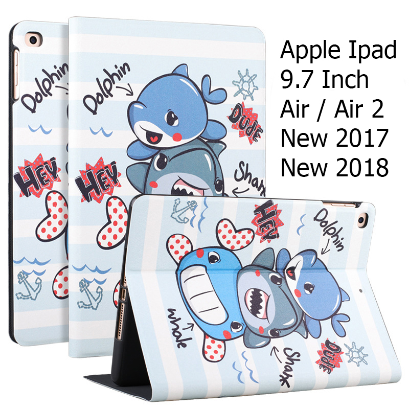 Bao Da Cover Dành Cho Apple Ipad Air / Air 2 / Pro 9.7 / New 2017 / New 2018 Hỗ Trợ Smart cover Hoa Văn Dễ Thương