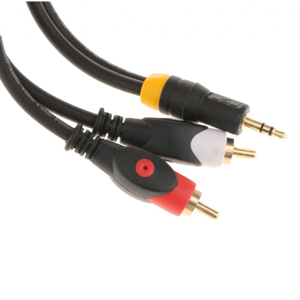 3.5mm 1/8" Jack TO 2 RCA Male Stereo Phono Audio Speaker Adapter CABLE 0.5m