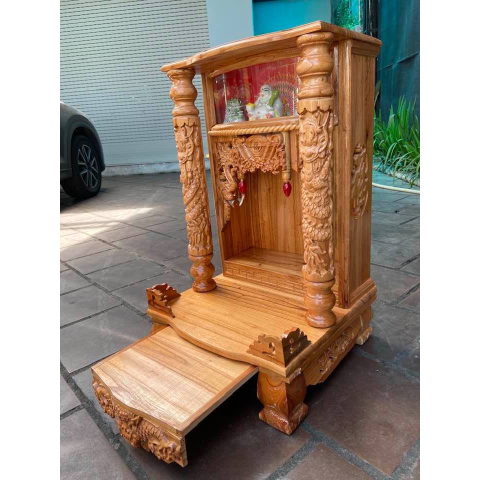 Bàn thờ thần tài ông địa xaon hộp đèn ngang 48 X 81 cm