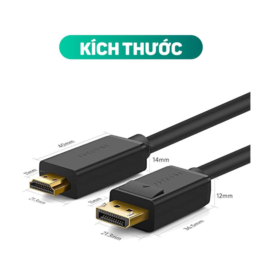 Dây cáp DisplayPort sang HDMI hỗ trợ phân giải 1920x1200 UGREEN DP101 - Hàng chính hãng