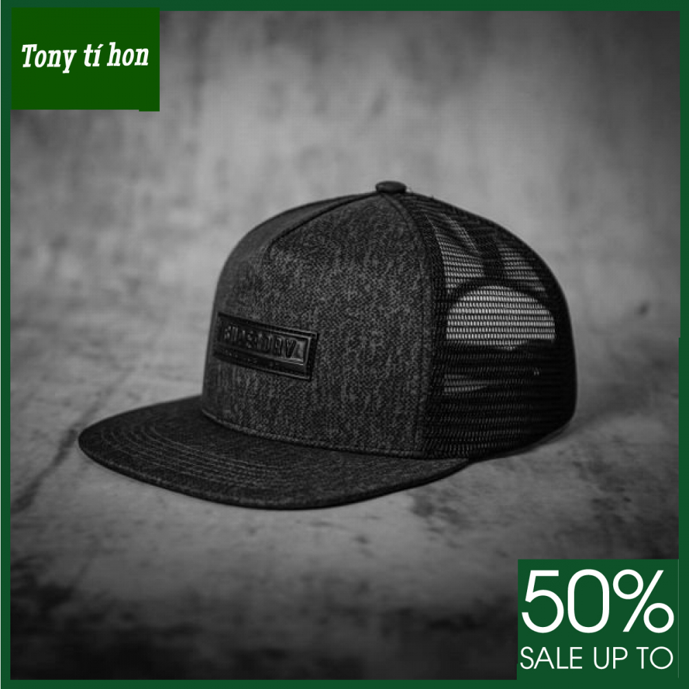 Tony tí hon -  Mũ/nón kết lưỡi trai Snapback Super thời trang nam nữ cao cấp - da xám phối lưới