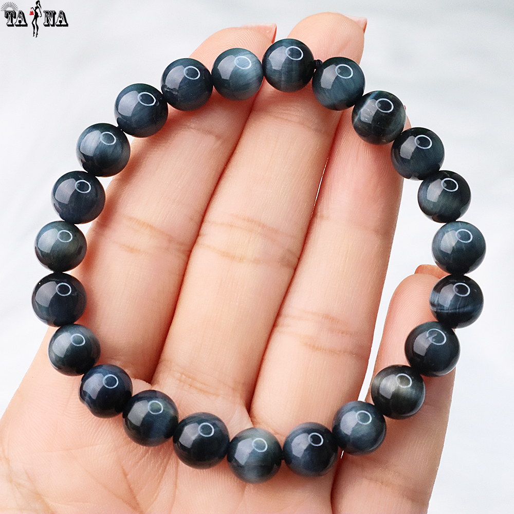 Vòng tay đá mắt chim ưng 4A hợp mệnh Thủy, Mộc