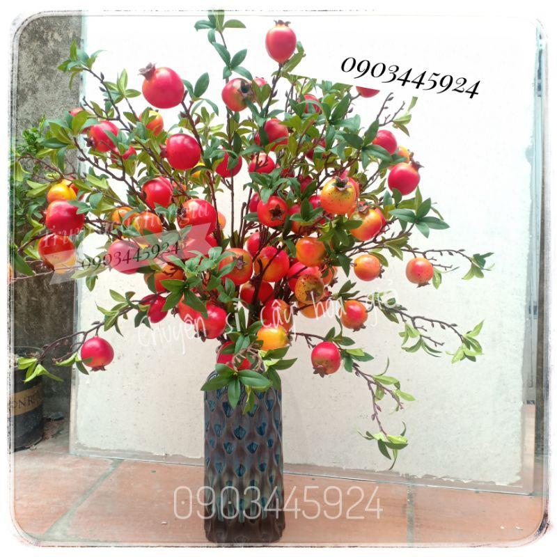 Cành lựu 7 quả mô phỏng cao 85cm giống thật - Cây giả
