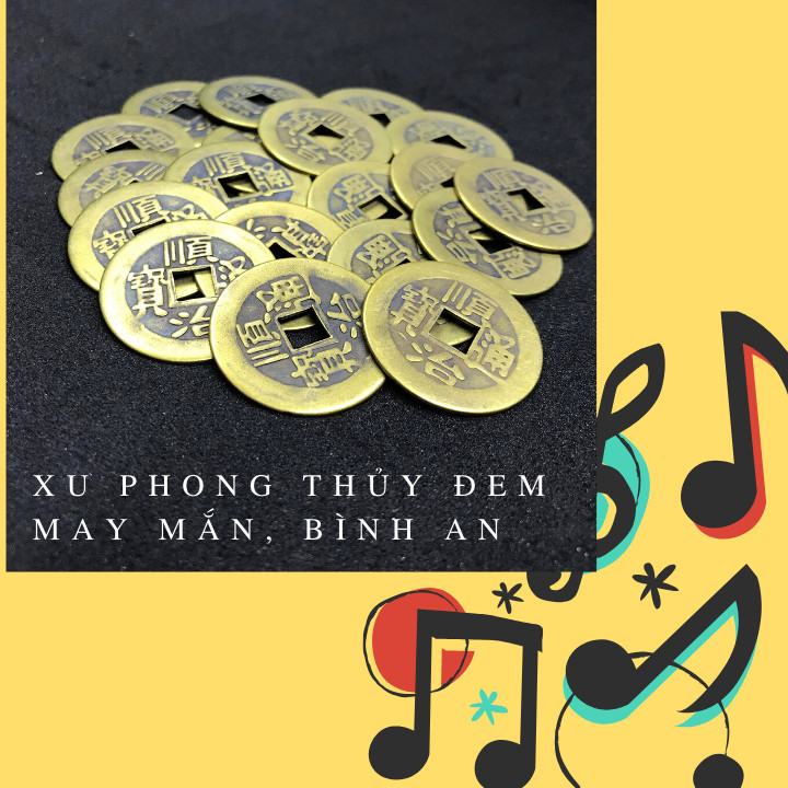 Combo 20 đồng xu phong thủy, chất liệu đồng, đem may mắn, tài lộc, cầu bình an – TMT Collection – SP001136