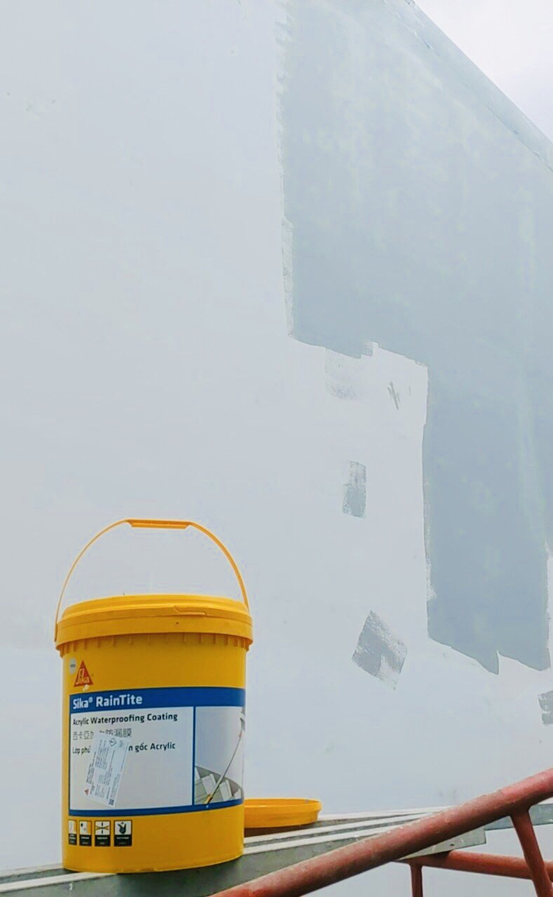 Sơn chống thấm vách tường ngoài trời, chống thấm máng xối lộ thiên - Sika RainTile Grey
