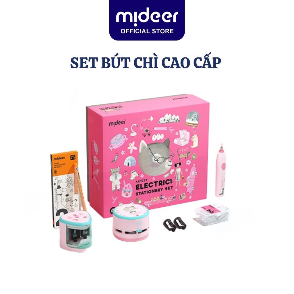 Bộ gọt bút Chì tự động kèm tẩy Cao Cấp Mideer Artist Electric Stationery dụng cụ học tập dễ thương Cho Bé