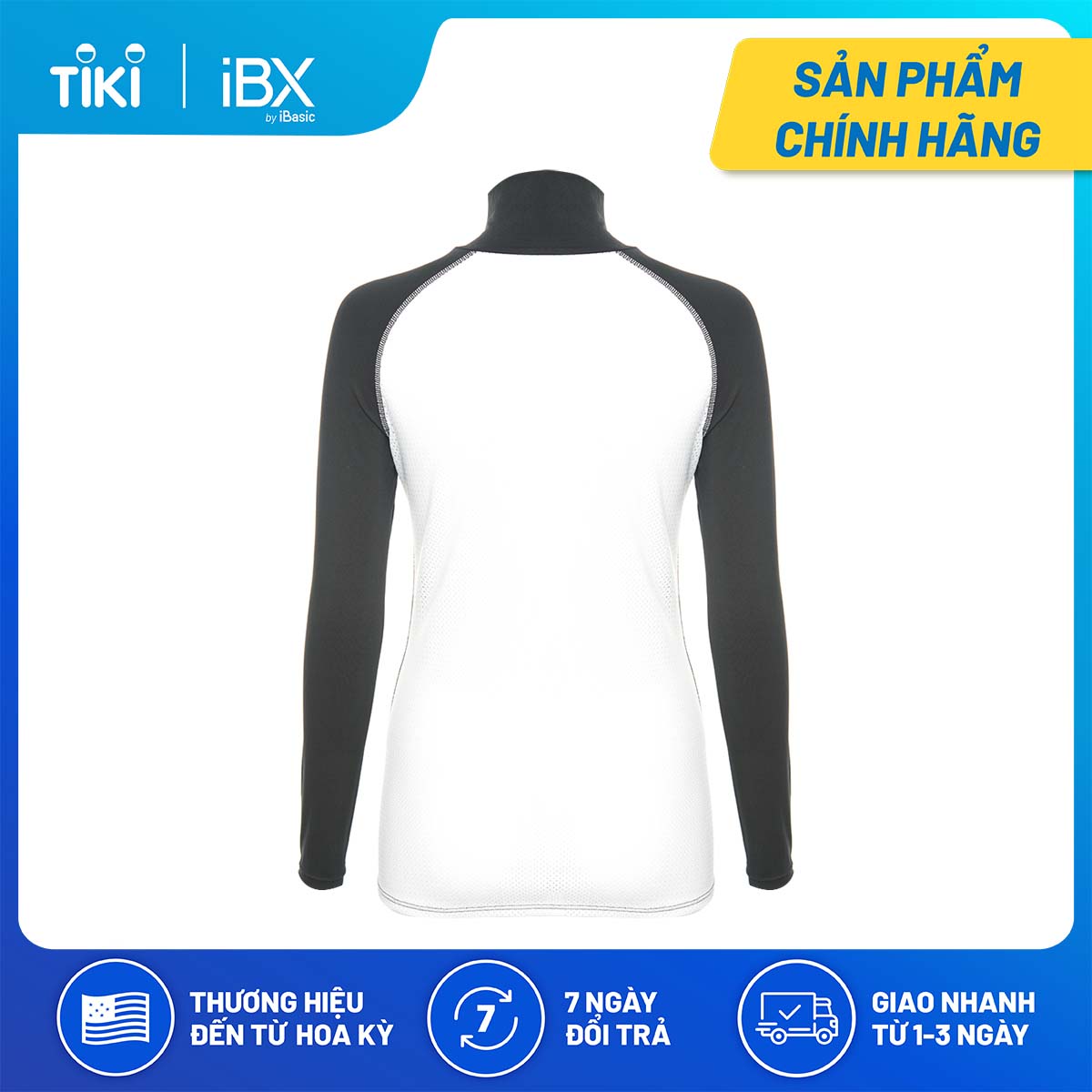 Áo thun thể thao nữ tay dài cổ lọ cao iBasic IBX047