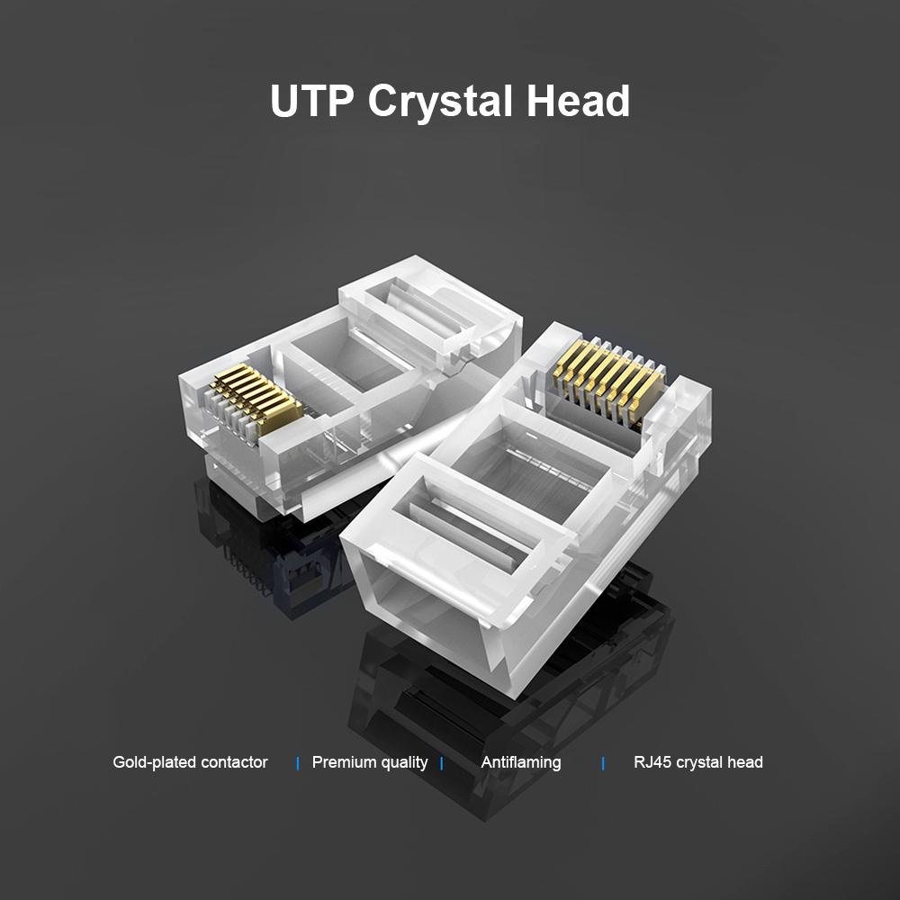 Đầu nối CAT5E mạ vàng RJ45 Kết thúc cáp Ethernet 100 cái VENTION UTP Crystal Head 8P8C