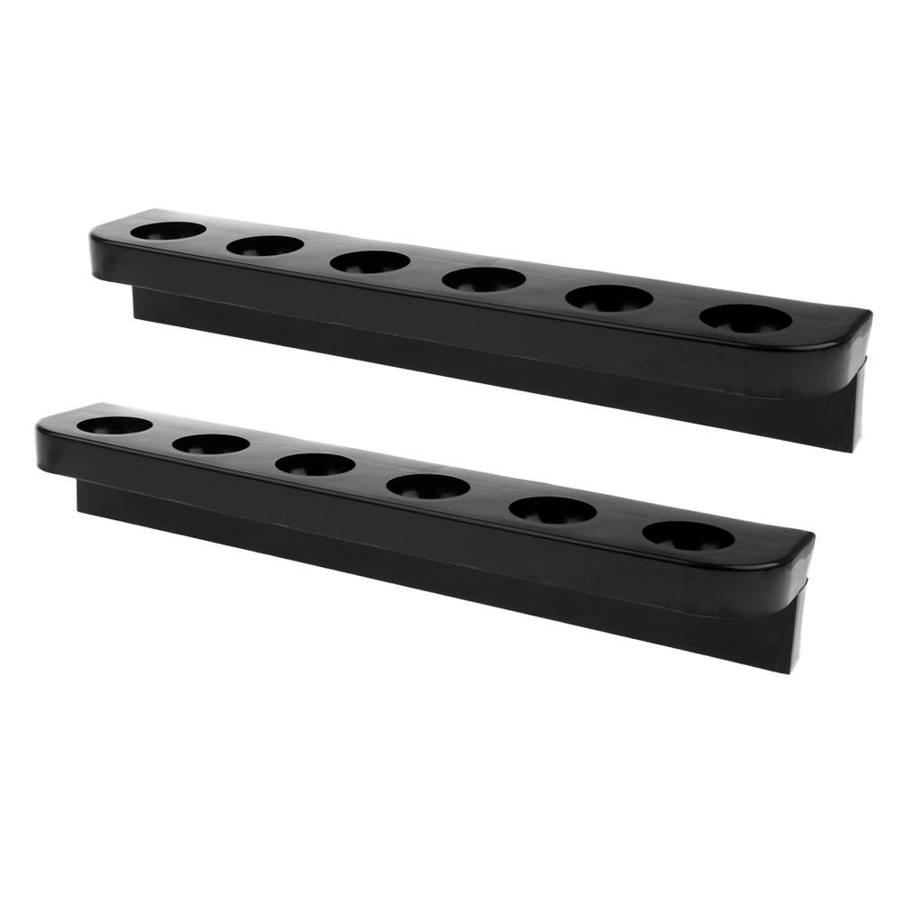 Black Standard 6 Pool Cue Wall Rack for Pool Snooker Billiard Sticks Rods