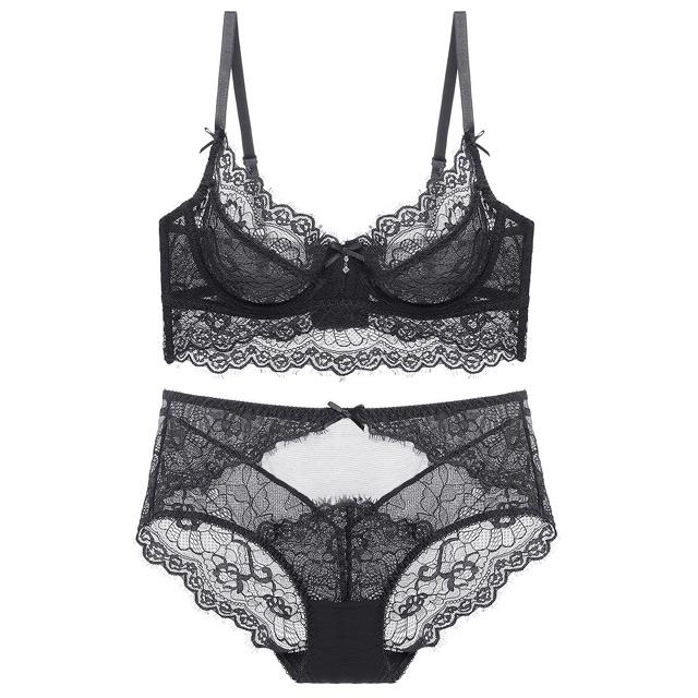 Set Đồ Lót Ren Có Gọng Không Đệm Siêu Mỏng S073