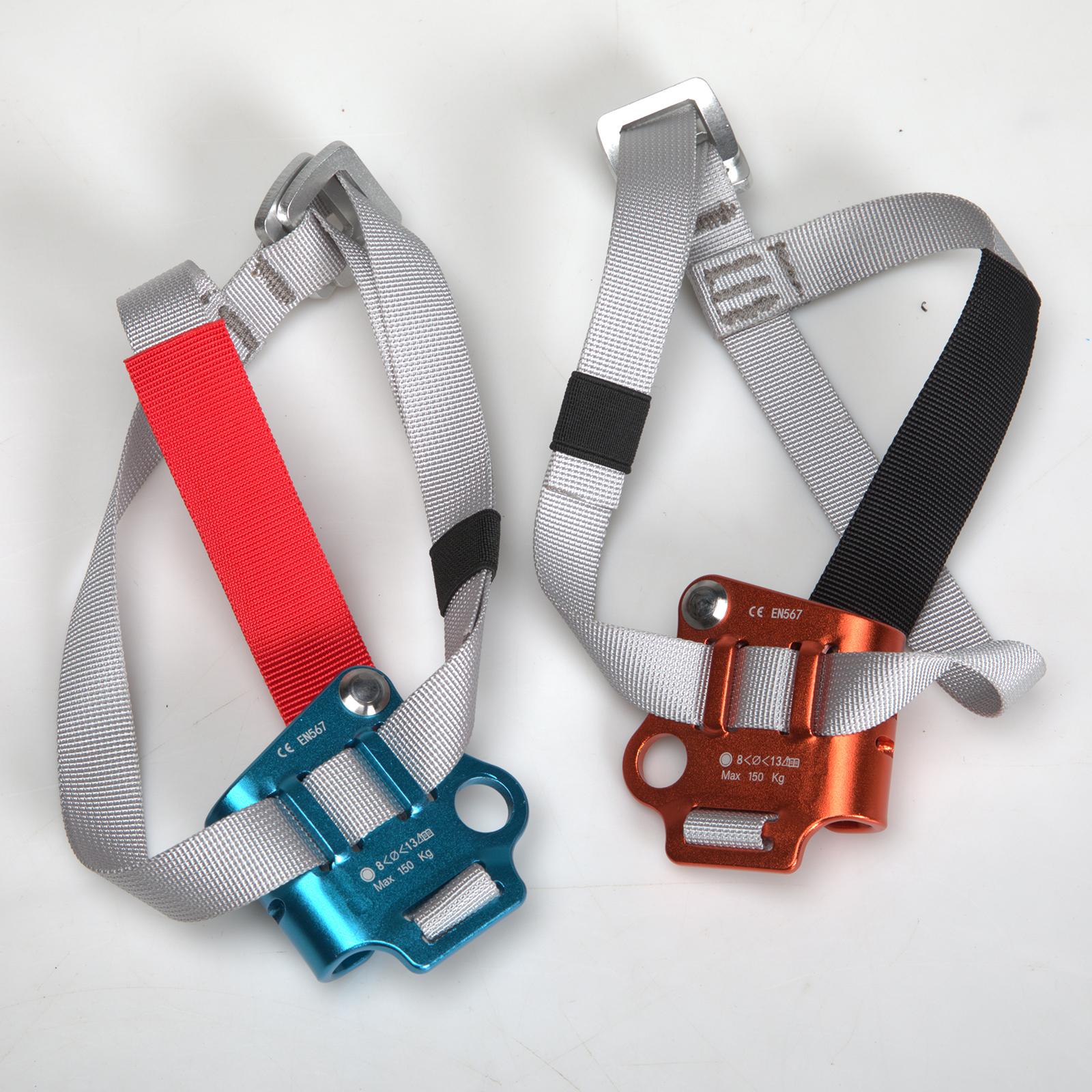 Outdoor Foot Ascender Left Right Foot Riser Rock Climbing Ascender Gear for 8-13mm Vertical Rope Tree Climbing Carving Outdoor Sports