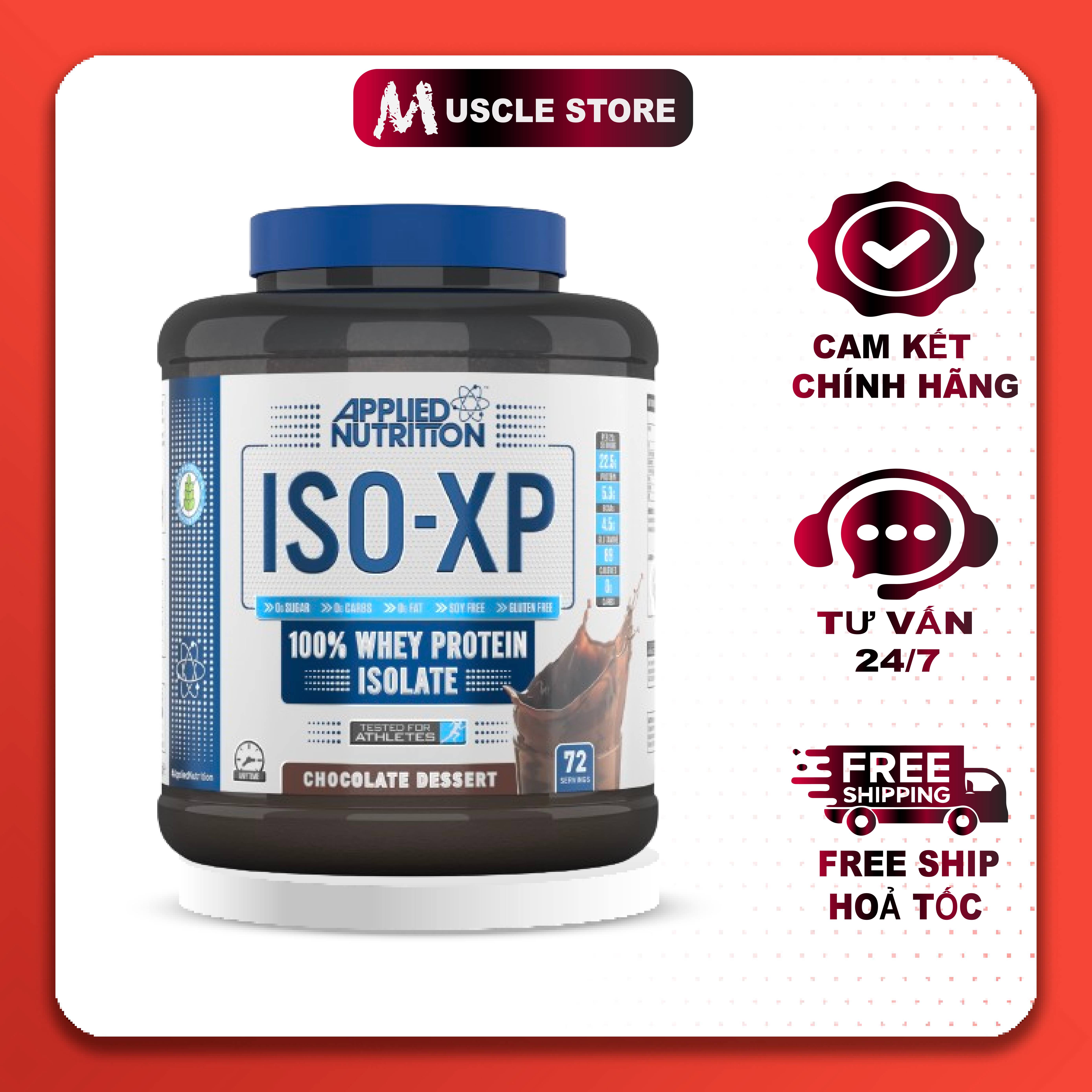 Applied Nutrition ISO XP, 100% Grass Fed Whey Protein Isolate 1.8Kg (72 Lần Dùng), Hỗ Trợ Phục Hồi và Xây Dựng Cơ Bắp