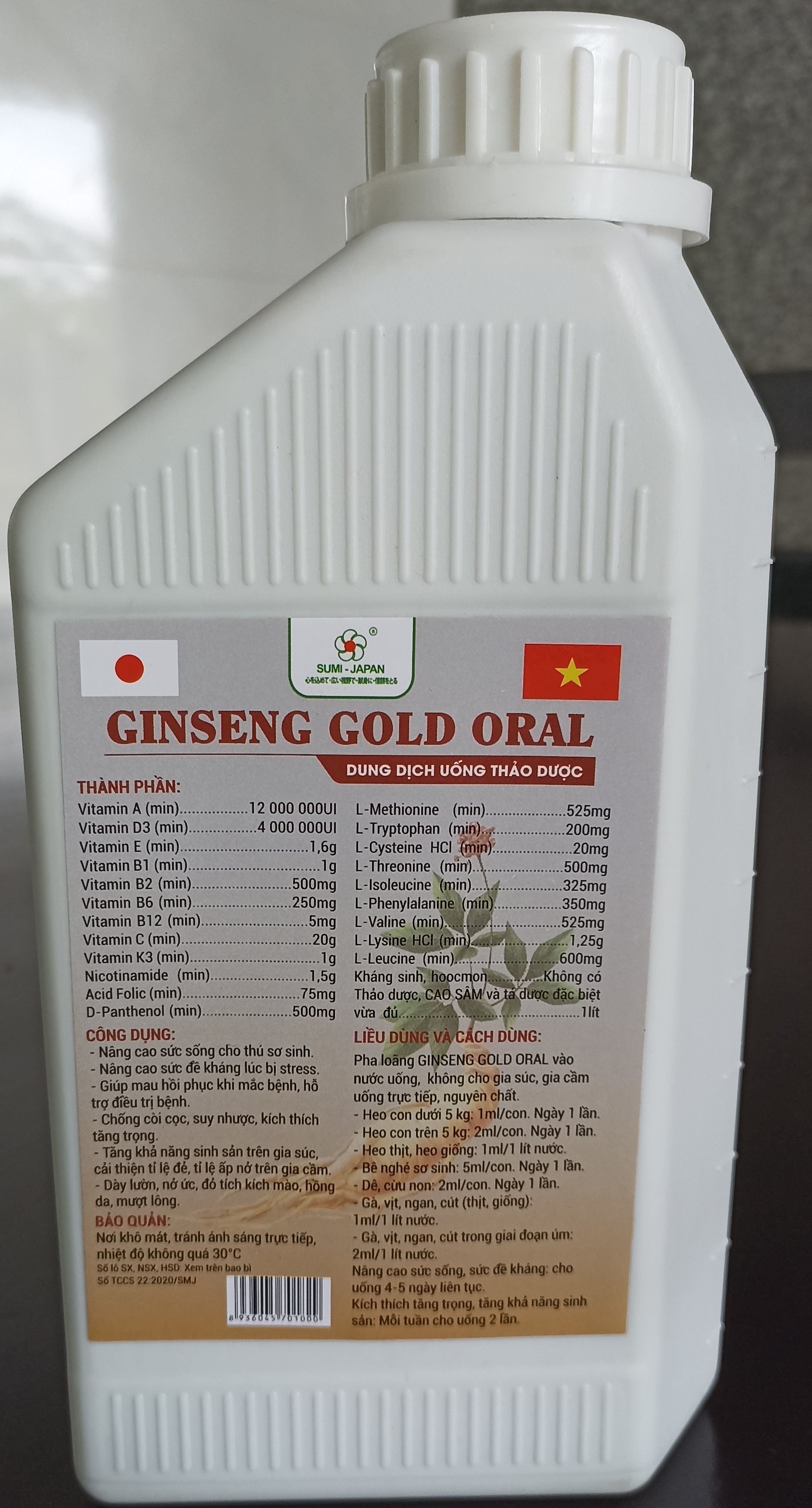 siêu vỗ béo - dung dịch thảo dược GINSENG GOLD ORAL thành phần cao sâm ( Cho Gia Súc Gia Cầm)