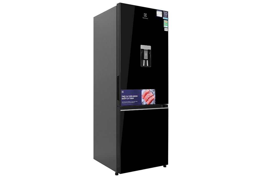 Tủ lạnh Electrolux Inverter ngăn đá dưới có ngăn đông mềm 308 lít - EBB3442K-H - Lấy nước từ bên ngoài, khử mùi diệt khuẩn, ngăn đá xoay