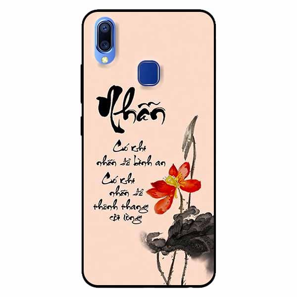 Ốp lưng in cho Vivo Y91, Vivo Y91i, Vivo Y93, Vivo Y95 Mẫu Thư Pháp Nhẫn Nền Hồng