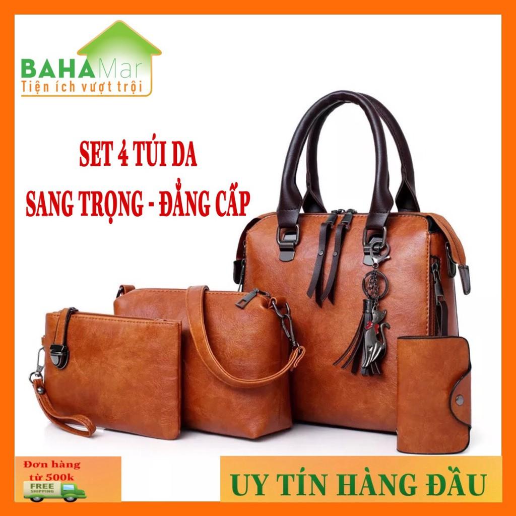 BỘ 4 TÚI DA THỜI TRANG  Túi xách nữ công sở đẹp cao cấp set 4 món da sang trọng, thời trang