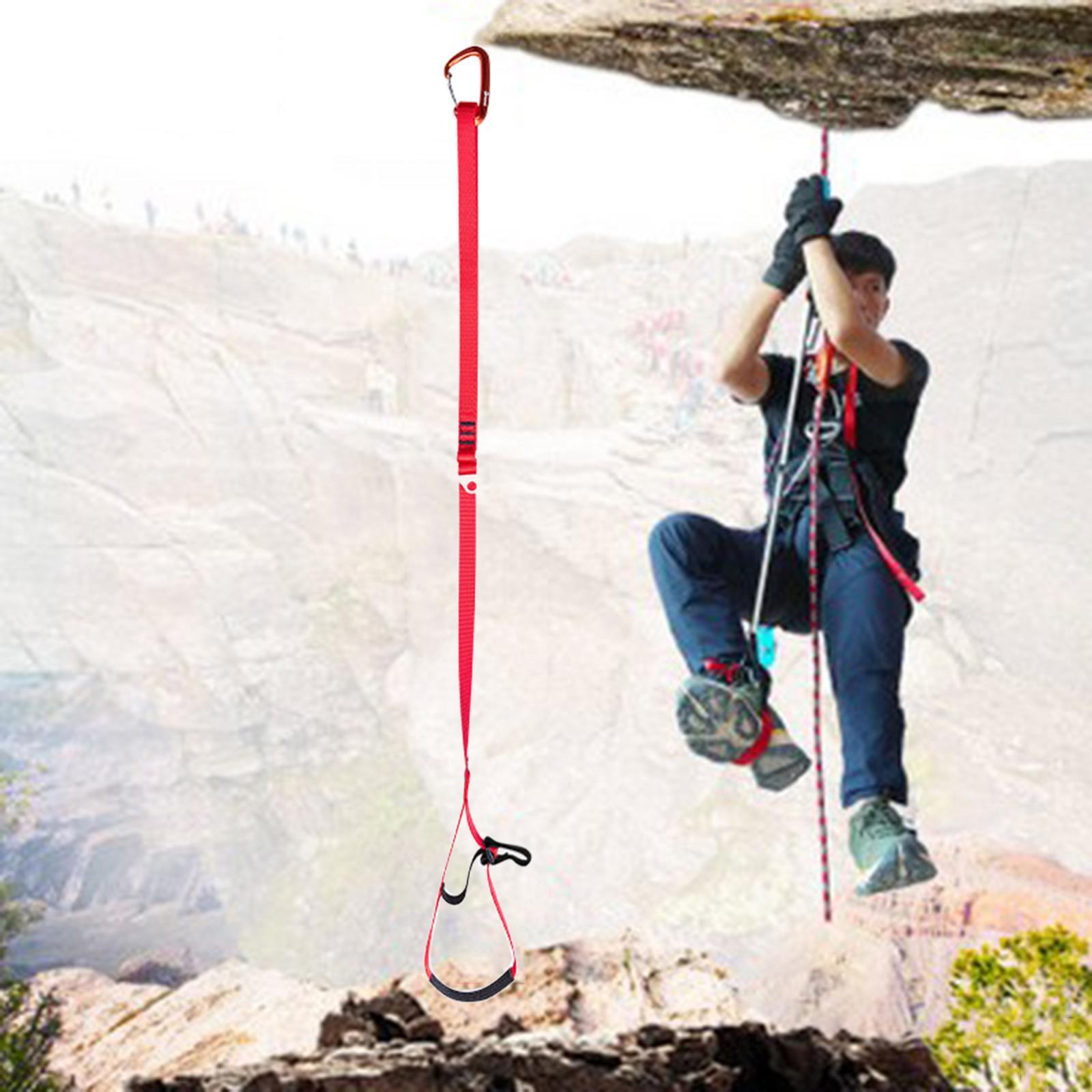 Climbing Foot Ascender Riser 80-130cm Adjustable Caving Foot  Loop Strap