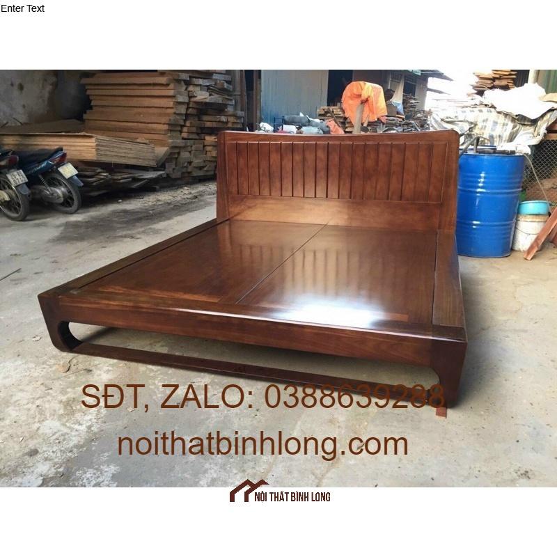 Giường ngủ gỗ óc chó hiện đại