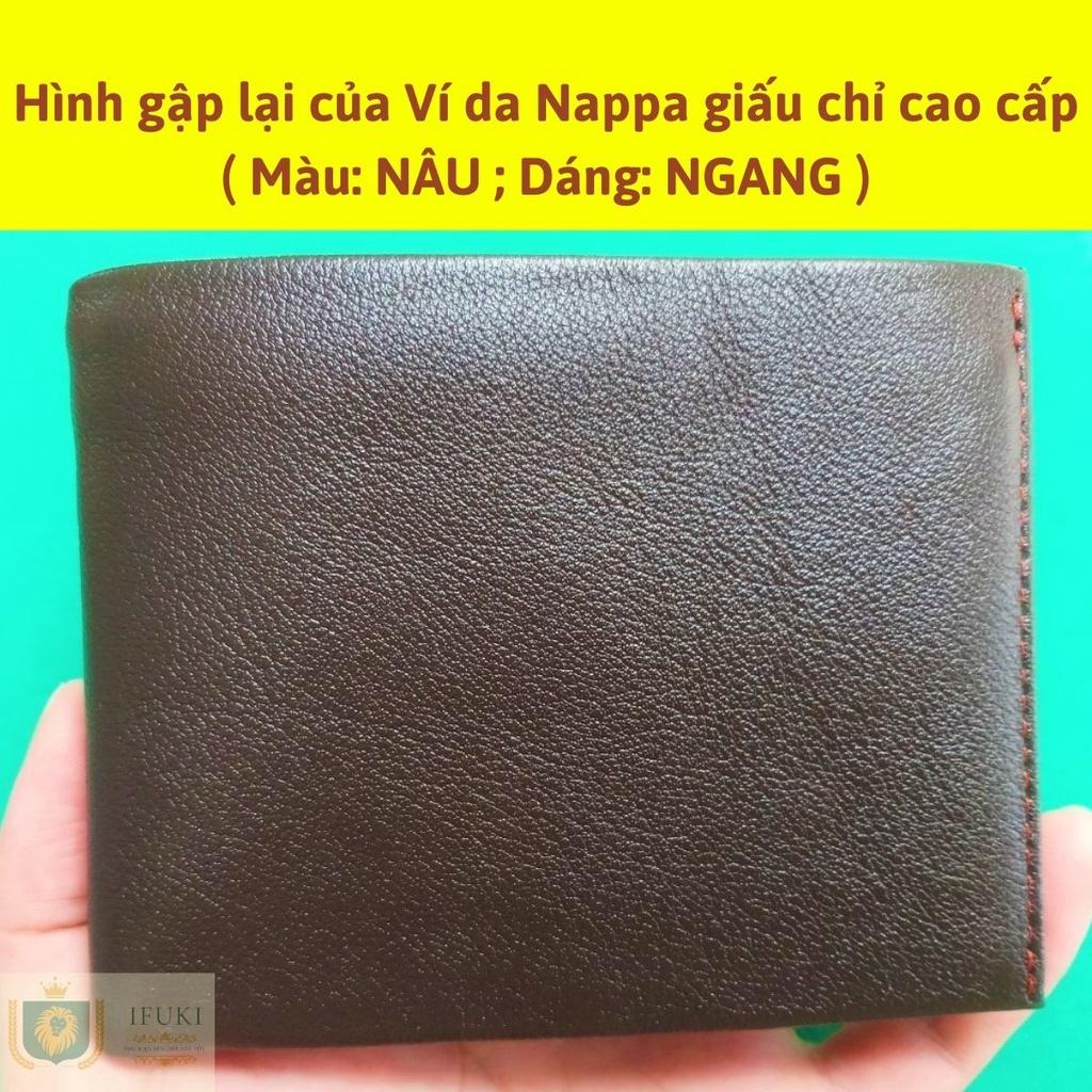 Ví da giấu chỉ cho nam , làm từ da bò Nappa thật , cao cấp , nhỏ gọn , đẹp , dùng đựng thẻ , đựng tiền – IFUKI