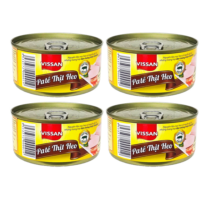 Pate Thịt Heo Vissan 170g Combo 4 hộp