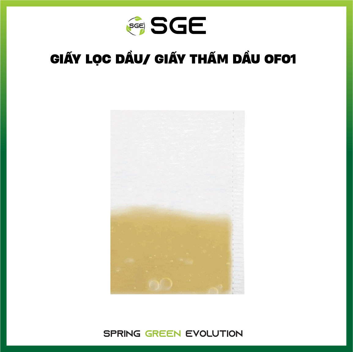 Giấy Lọc Dầu / Giấy Thấm Dầu OF01. Tiết Kiệm Và Hiệu Quả, Tránh Cặn Đen. Sản Xuất Theo TCTP Không Độc Hại. Hàng Nhập Khẩu Chính Hãng SGE Thailand