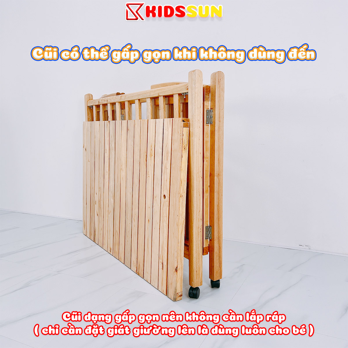 Nôi Cũi 3 Tầng Gỗ Quế Combo 3 Sản Phẩm Giường Cũi Kích Thước [120x80x96cm] Tặng Bánh Xe 