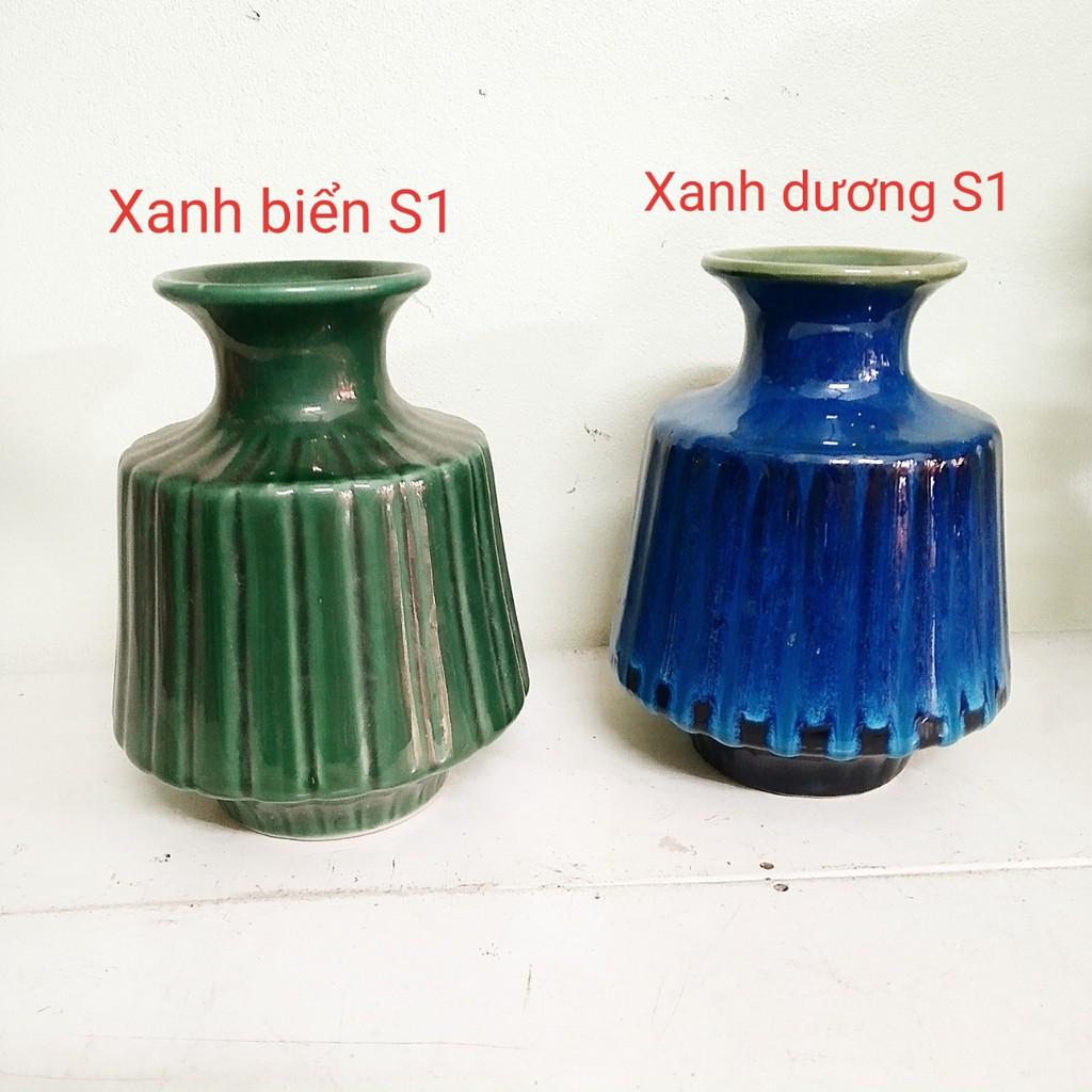 Bình hoa dáng chai men hỏa biến