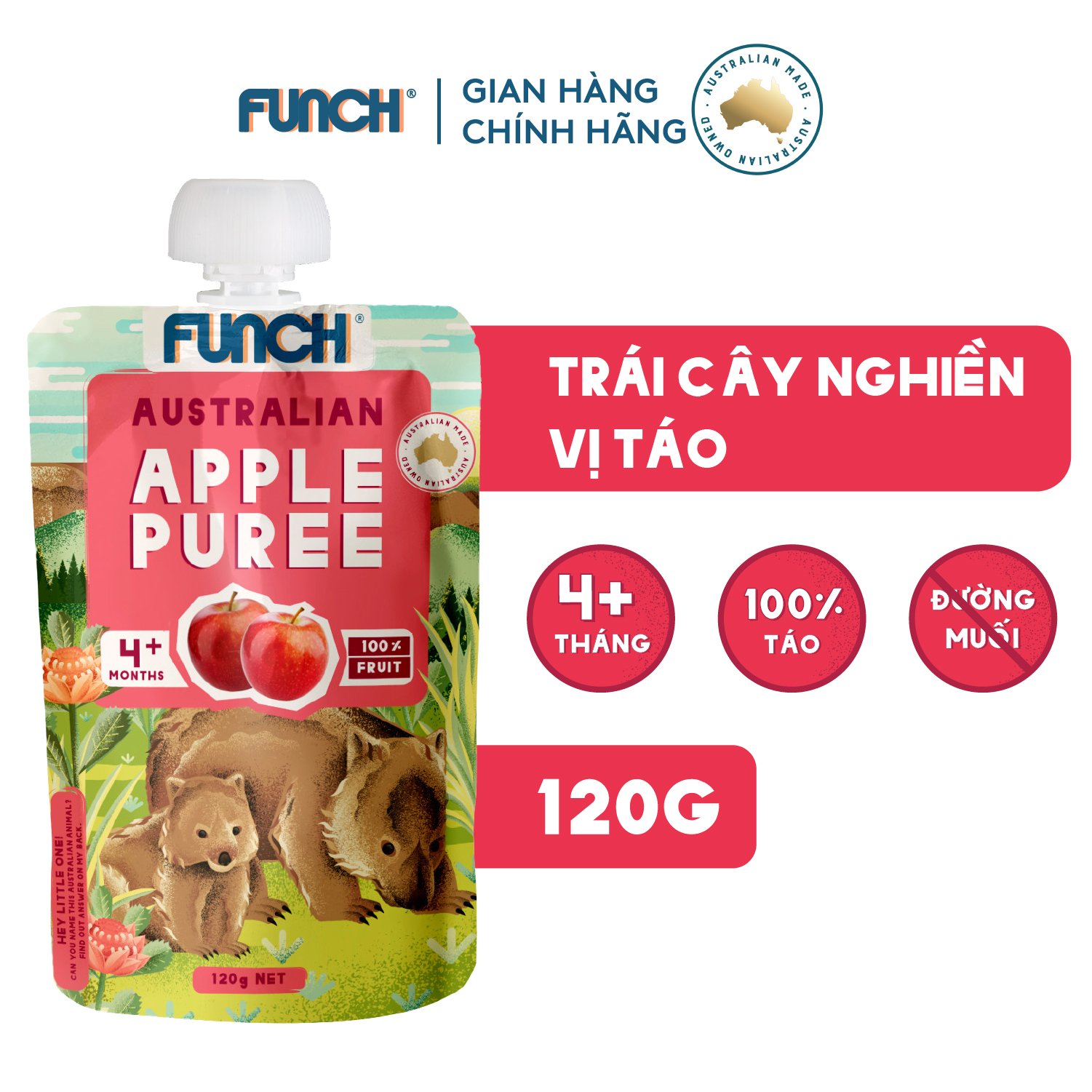 Combo 14 Gói Trái Cây Nghiền Ăn Dặm 120g Và 1 Chai Dầu Hạt Óc Chó Funch 250ml Tặng 1 Bình Nước 1 Lít