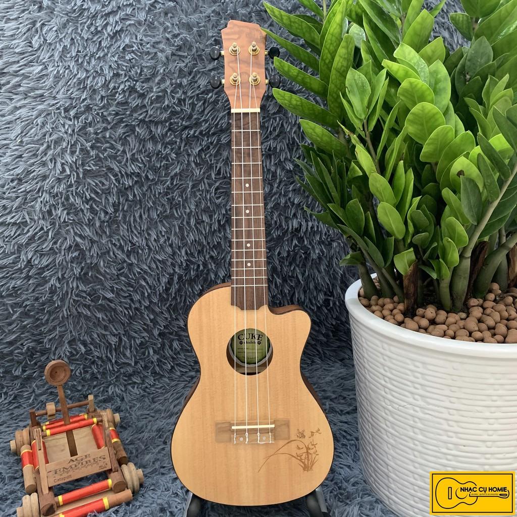 ĐÀN UKULELE CONCERT HOA KHUYẾT 23INCH KHÓA GOLD