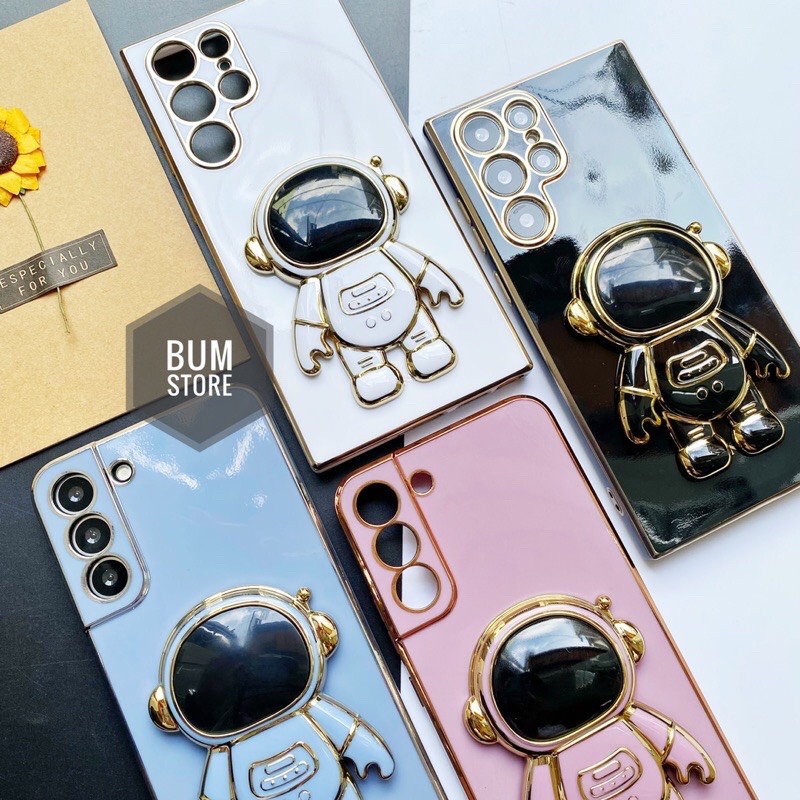 Ốp Lưng Phi Hành Gia Phủ Bóng Tích Hợp Giá Đỡ Điện Thoại Cho Samsung Galaxy Note 20 Ultra / Note 20 / Note 10 Plus / Note 10